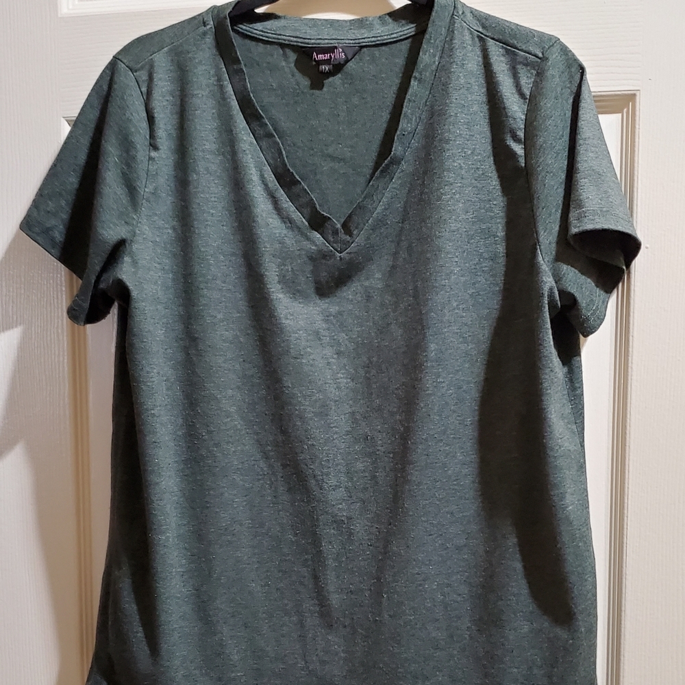 Amaryllis green short sleeve top